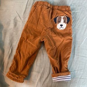 Baby Boden Corduroy Puppy Pants w/striped lining 9-12mo